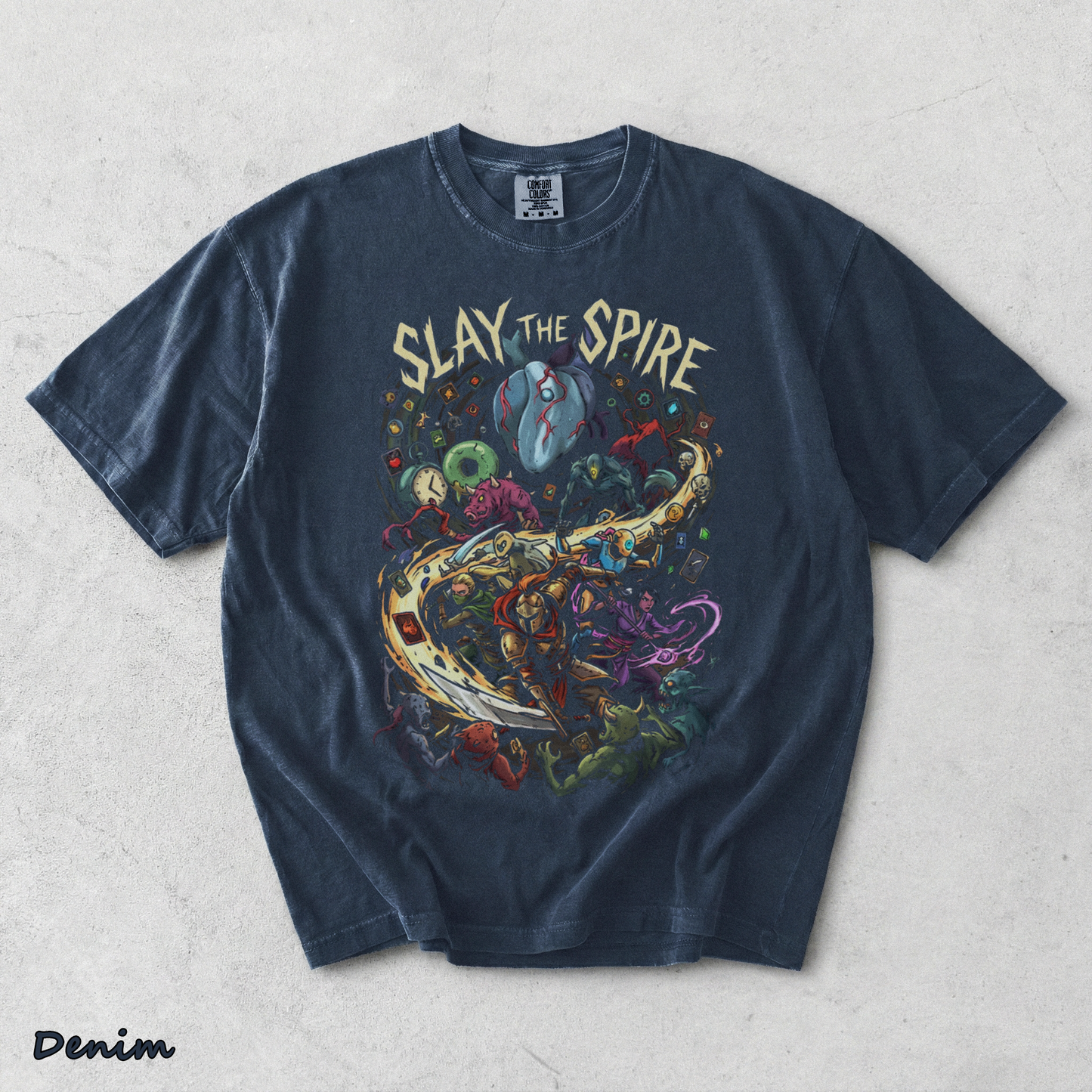 SLAY THE SPIRE back - Denim mockup