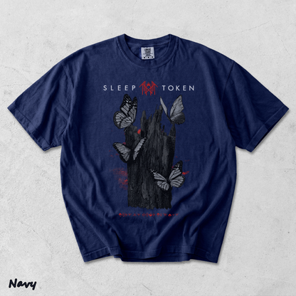 Sleep Token Butterfly & Band Logo-white - True Navy mockup