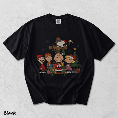Snoopy Oh Come Let Us Adore Him - Black mockup