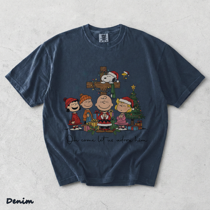 Snoopy Oh Come Let Us Adore Him - Denim mockup