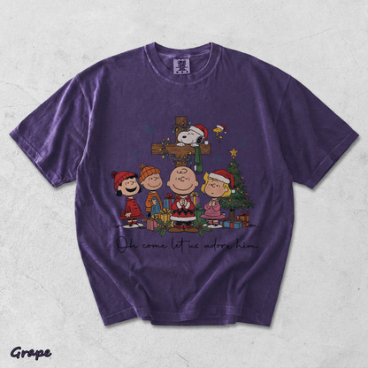 Snoopy Oh Come Let Us Adore Him - Grape mockup