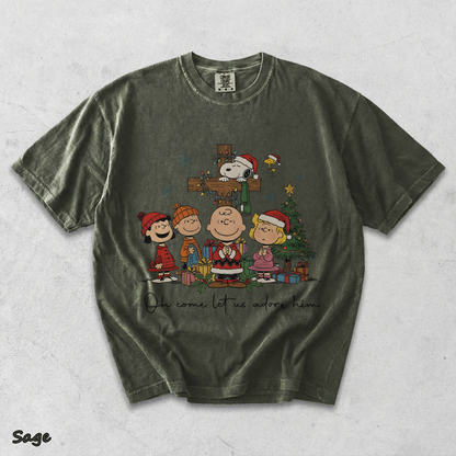 Snoopy Oh Come Let Us Adore Him - Sage mockup