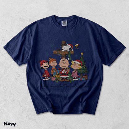 Snoopy Oh Come Let Us Adore Him - True Navy mockup