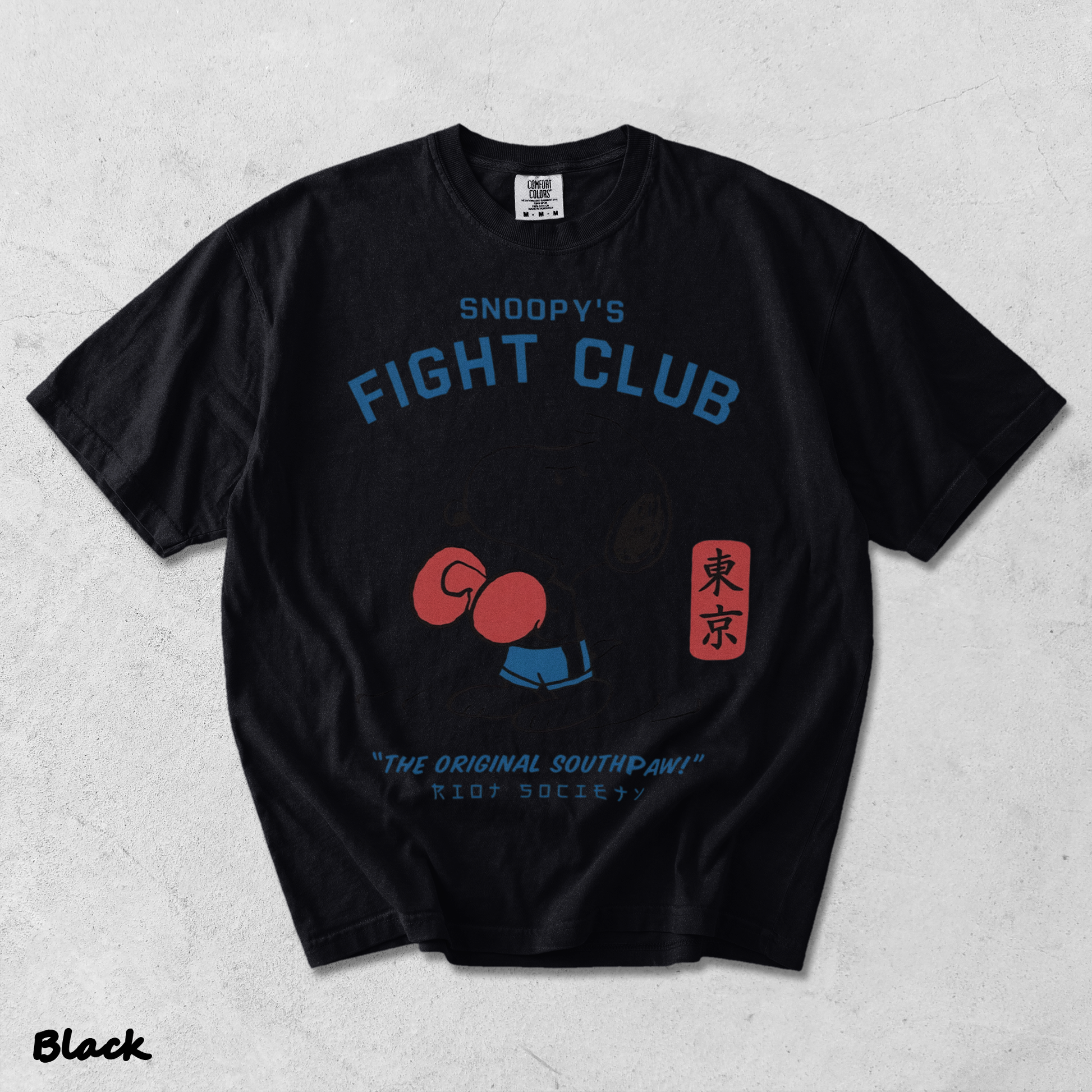 Society Snoopy's Fight Club - Black mockup