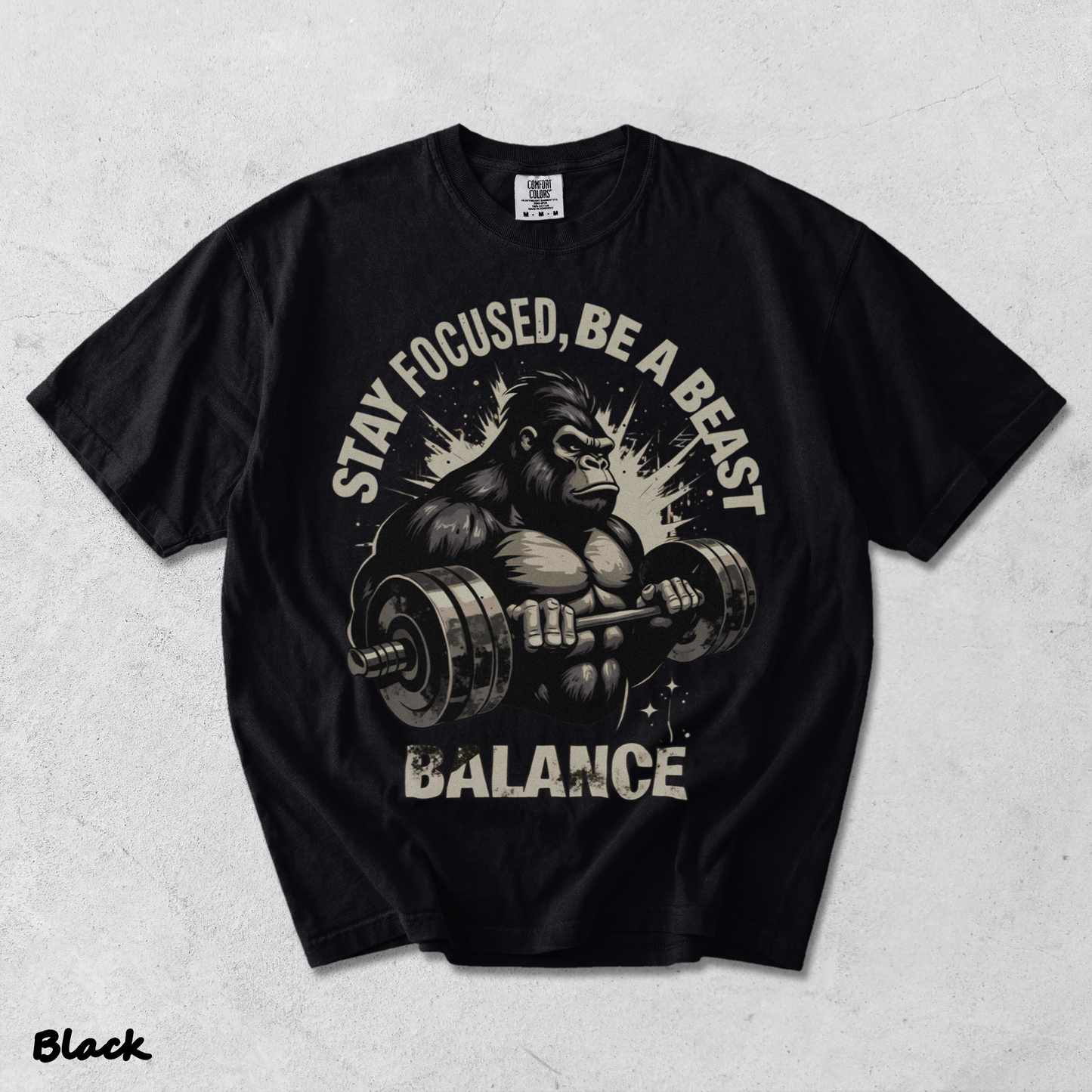 Stay Focused Be A Beast Gym - Black mockup