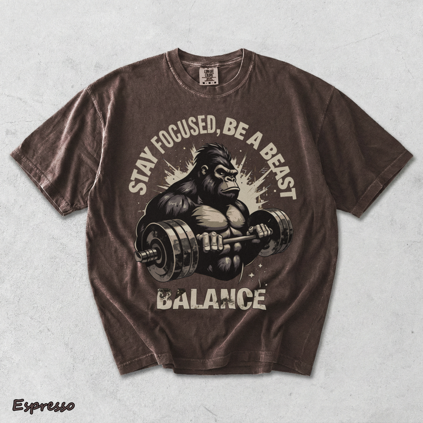 Stay Focused Be A Beast Gym - Espresso mockup