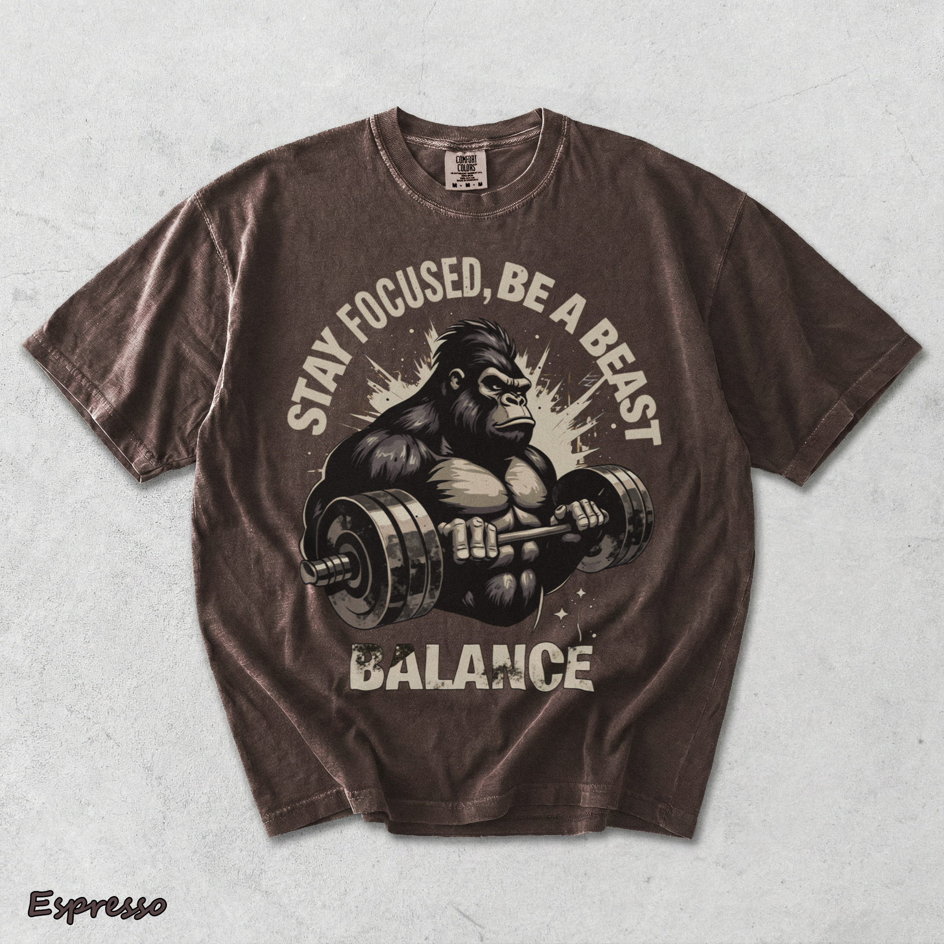 Stay Focused Be A Beast Gym - Espresso mockup