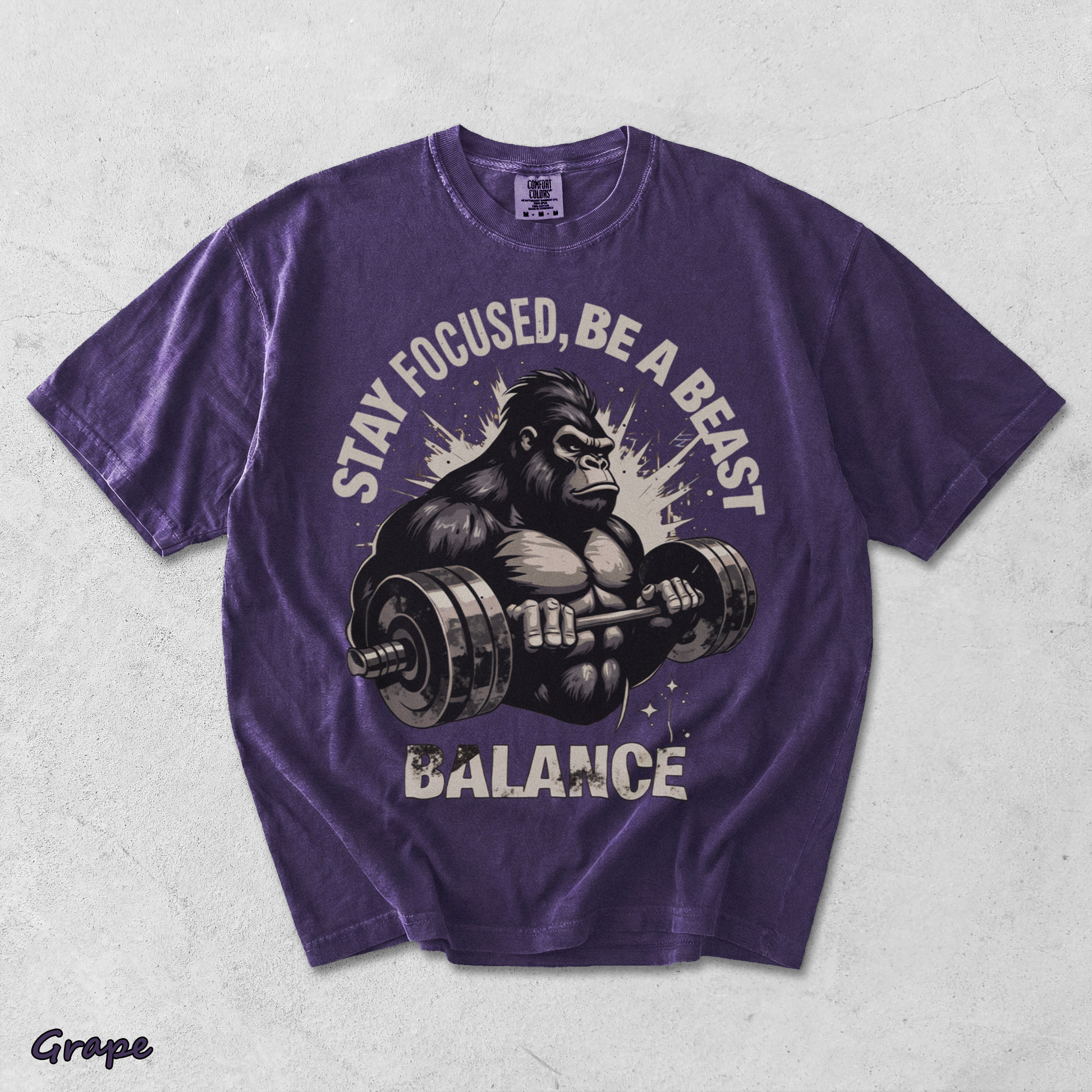 Stay Focused Be A Beast Gym - Grape mockup