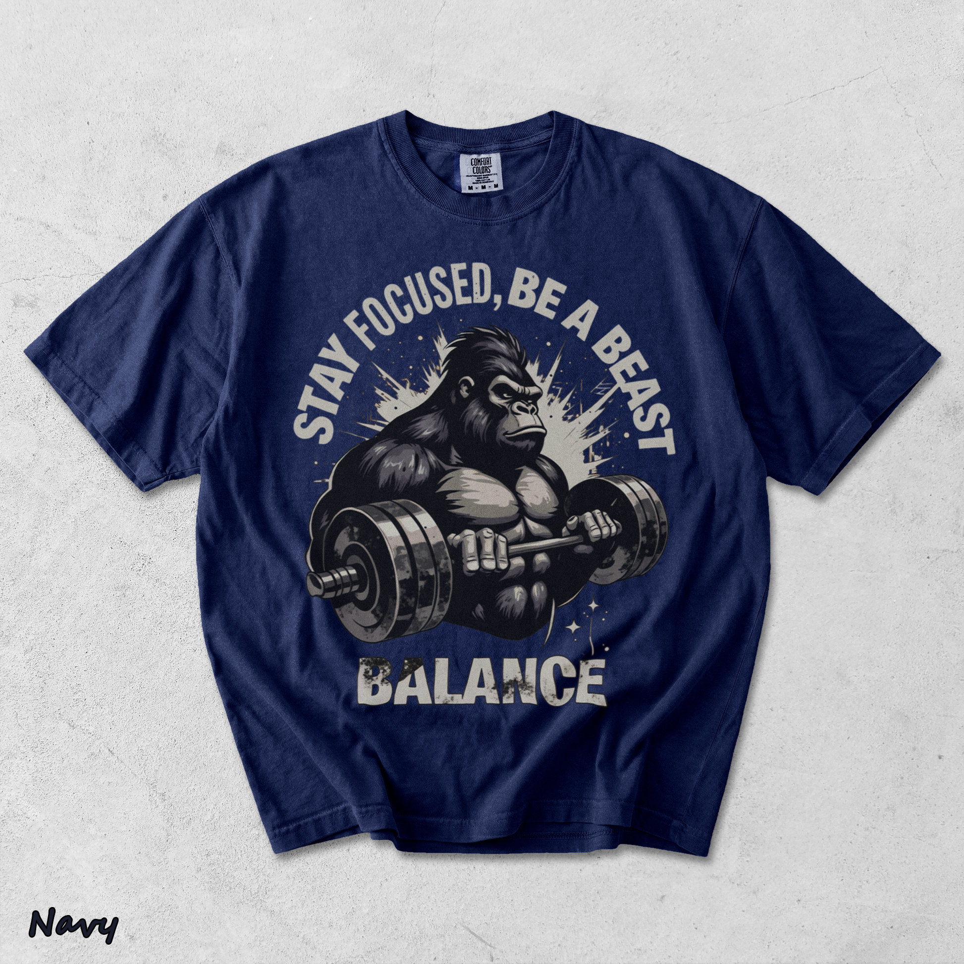 Stay Focused Be A Beast Gym - True Navy mockup