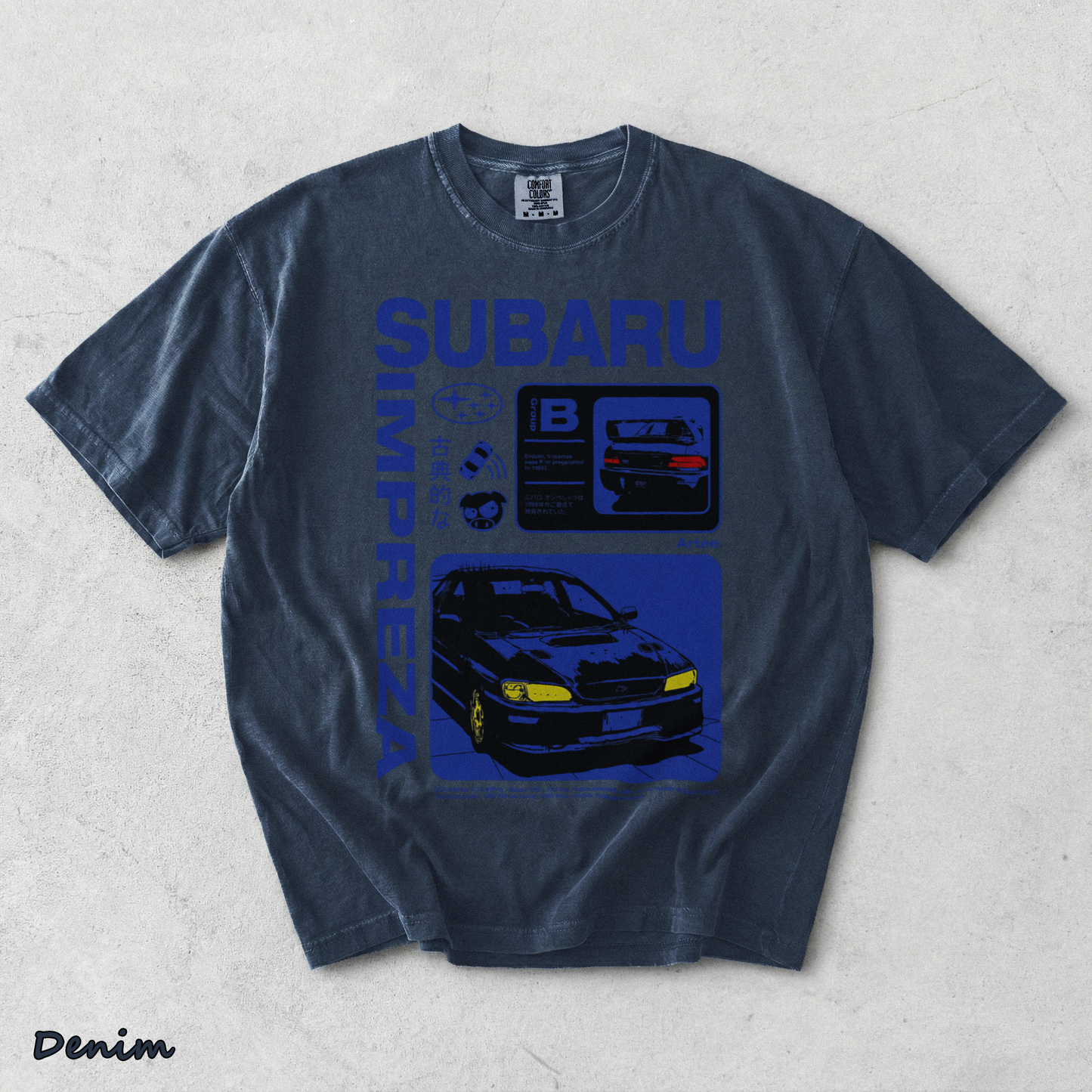 Subaru Impreza JDM Sports Car - Denim mockup