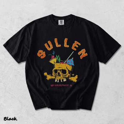 Sullen Brain Dead Skull Tiki Bamboo Tropical Drinks - Black mockup