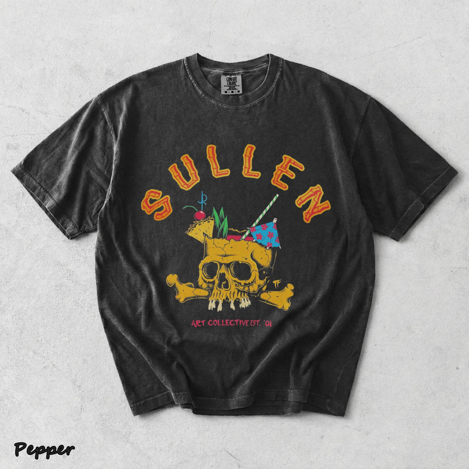 Sullen Brain Dead Skull Tiki Bamboo Tropical Drinks - Pepper mockup