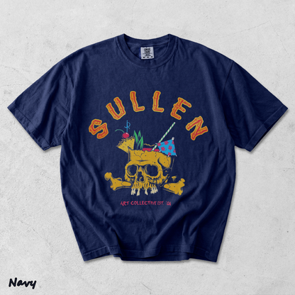 Sullen Brain Dead Skull Tiki Bamboo Tropical Drinks - True Navy mockup