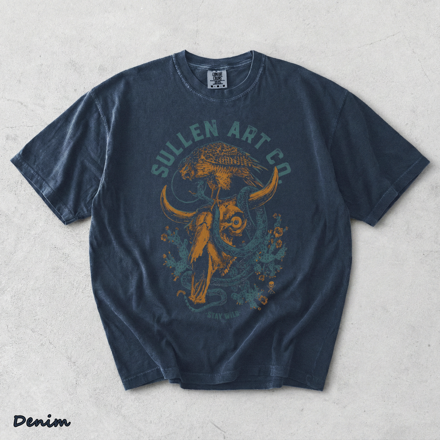 Sullen Stay Wild T-Shirt - Denim mockup