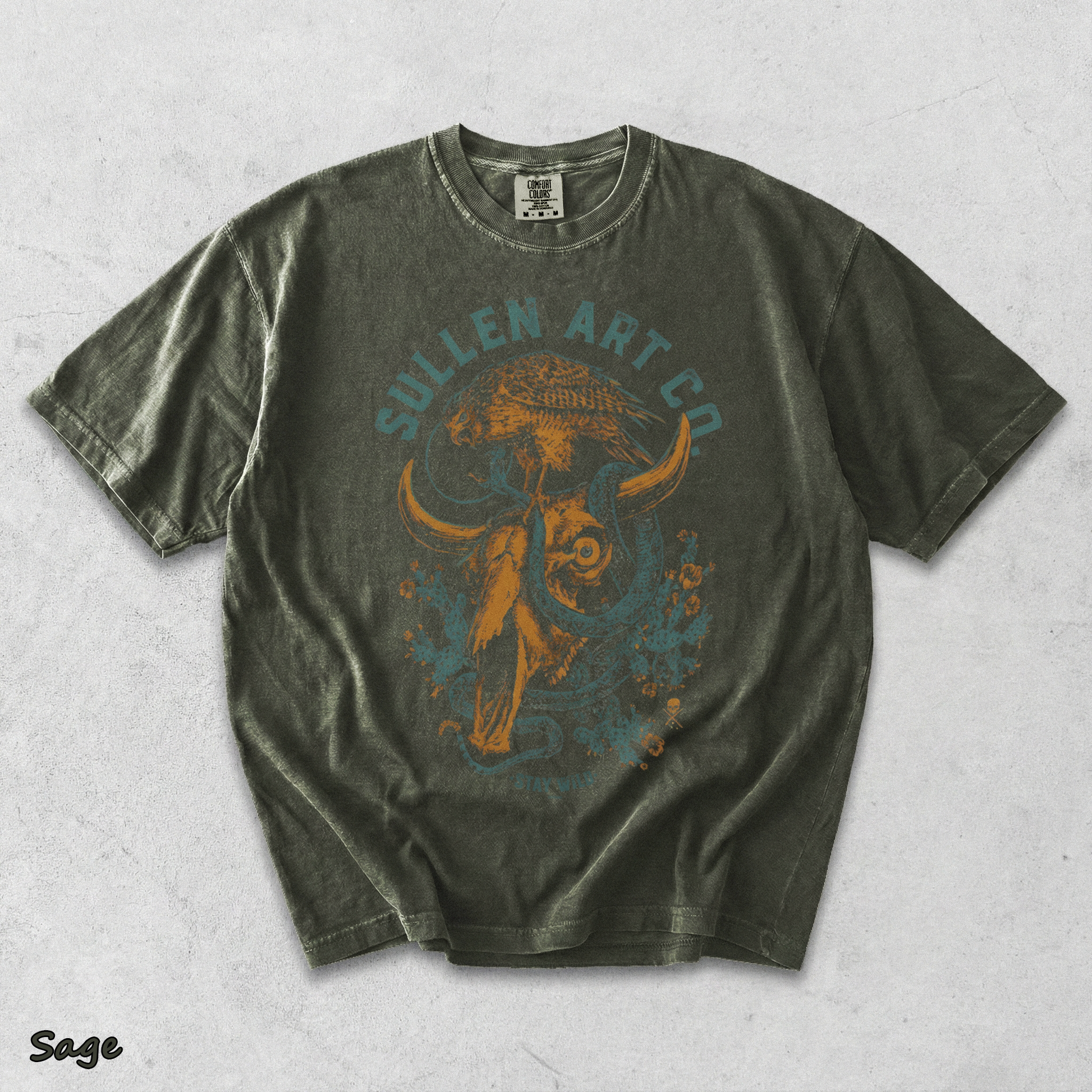 Sullen Stay Wild T-Shirt - Sage mockup
