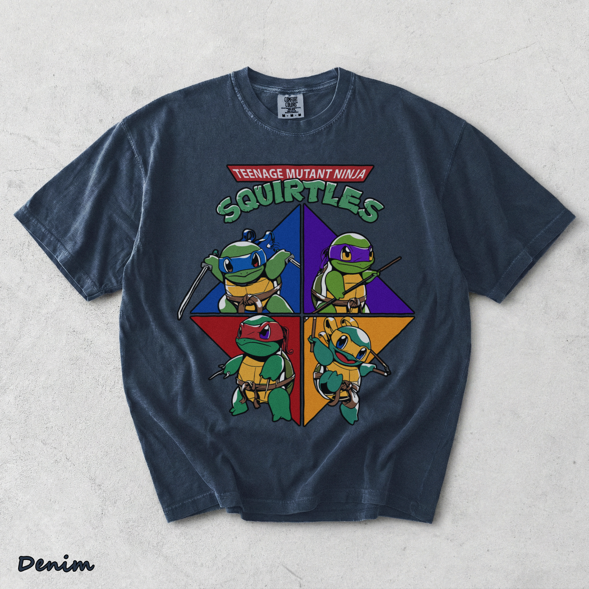 Teenage Mutant Ninja Squirtles - Denim mockup