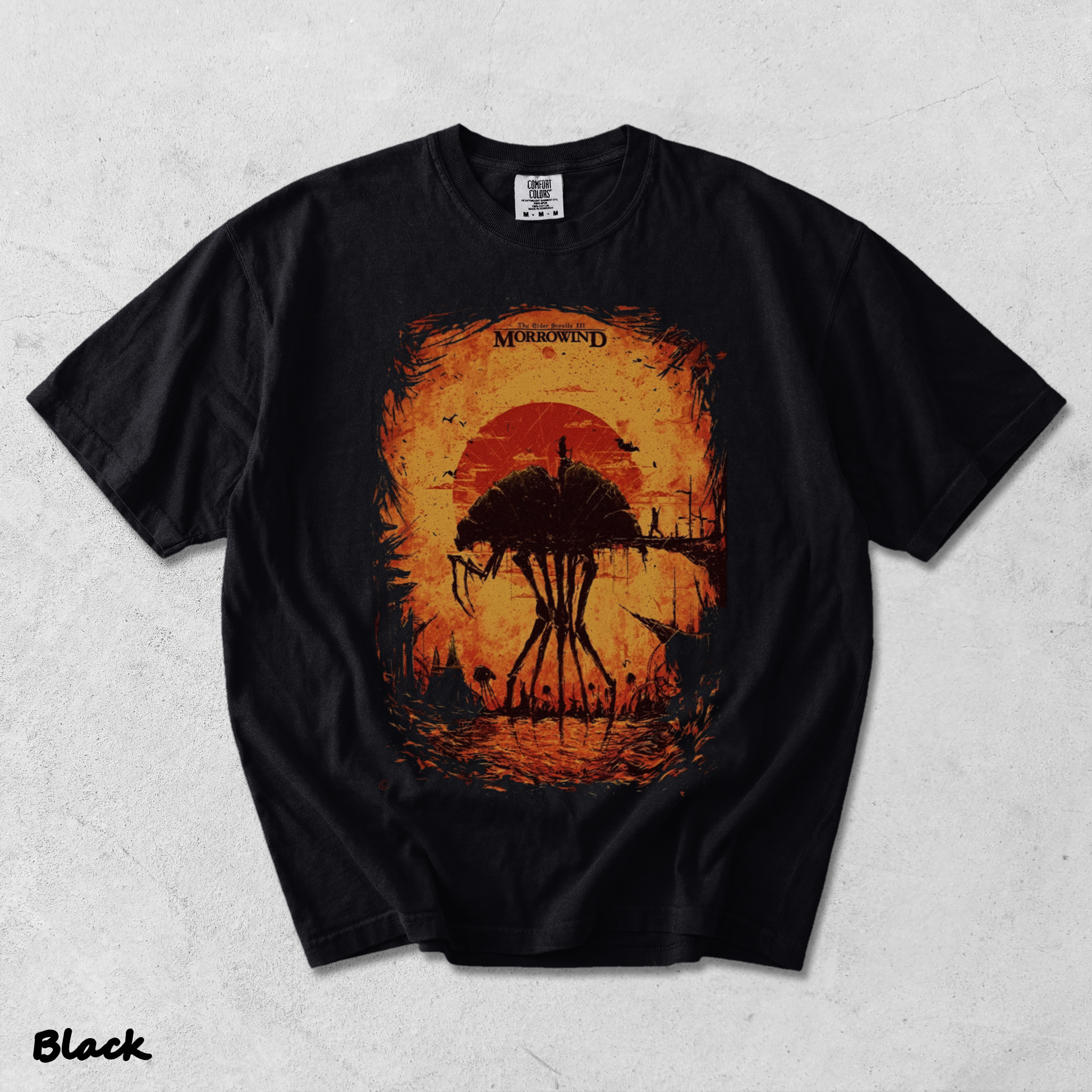 The Elder Scrolls III Morrowind Retro Limited Unisex Lightweight Cotton back - Black mockup
