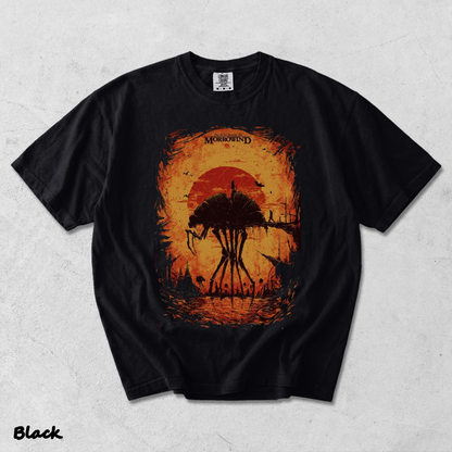 The Elder Scrolls III Morrowind Retro Limited Unisex Lightweight Cotton back - Black mockup