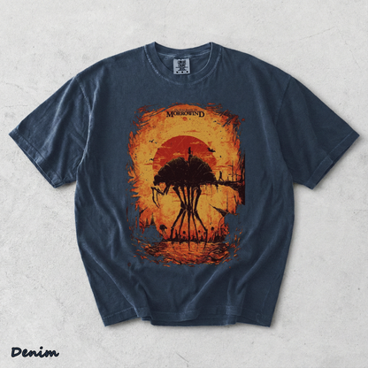 The Elder Scrolls III Morrowind Retro Limited Unisex Lightweight Cotton back - Denim mockup