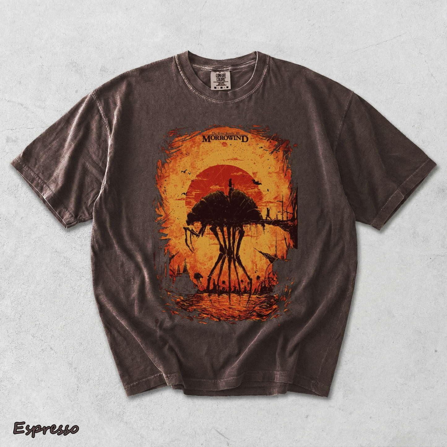 The Elder Scrolls III Morrowind Retro Limited Unisex Lightweight Cotton back - Espresso mockup