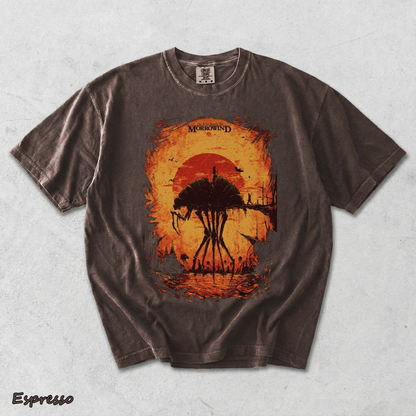 The Elder Scrolls III Morrowind Retro Limited Unisex Lightweight Cotton back - Espresso mockup
