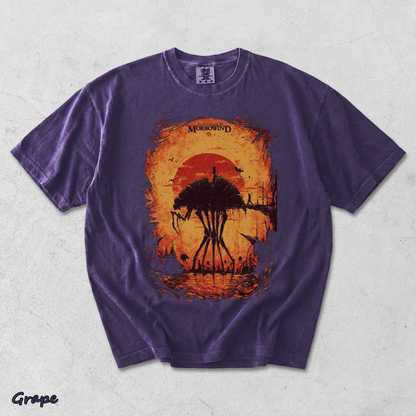 The Elder Scrolls III Morrowind Retro Limited Unisex Lightweight Cotton back - Grape mockup