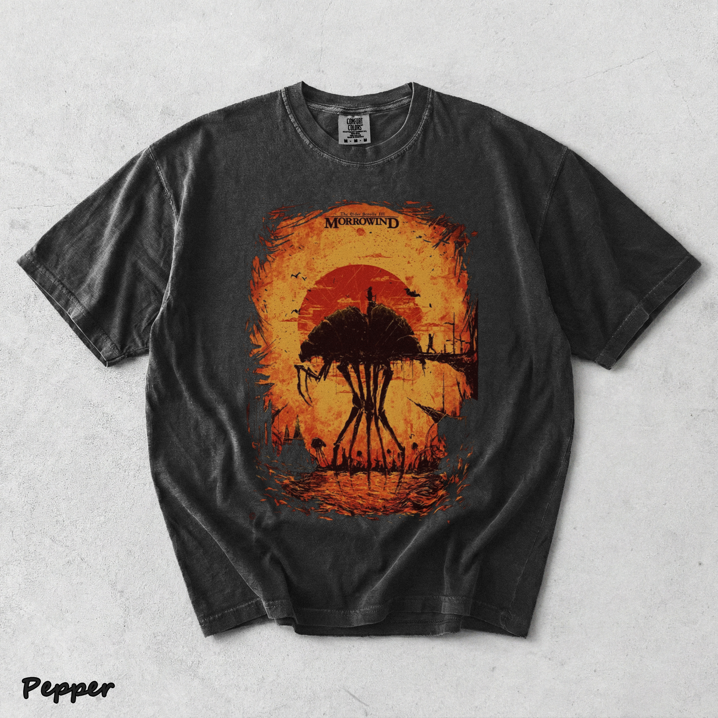 The Elder Scrolls III Morrowind Retro Limited Unisex Lightweight Cotton back - Pepper mockup