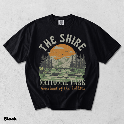 The Shire Lord of The Rings Graphic Tee - National Park - Black mockup