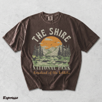 The Shire Lord of The Rings Graphic Tee - National Park - Espresso mockup