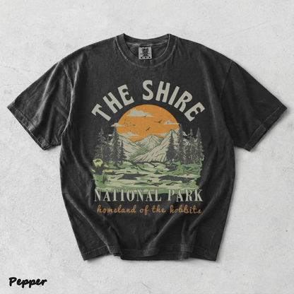 The Shire Lord of The Rings Graphic Tee - National Park - Pepper mockup