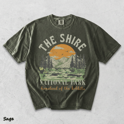 The Shire Lord of The Rings Graphic Tee - National Park - Sage mockup