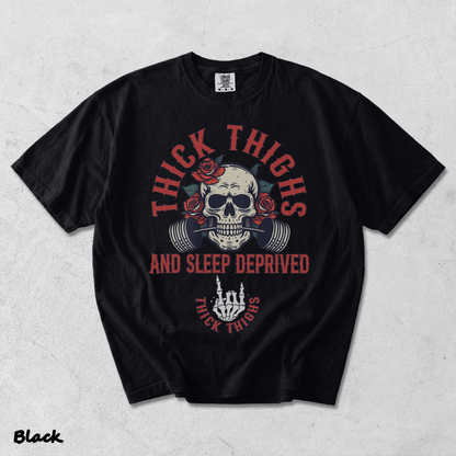 Thick Thighs And Sleep Deprived - Black mockup