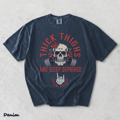 Thick Thighs And Sleep Deprived - Denim mockup