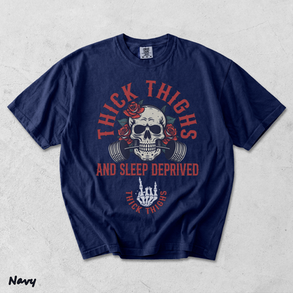 Thick Thighs And Sleep Deprived - True Navy mockup