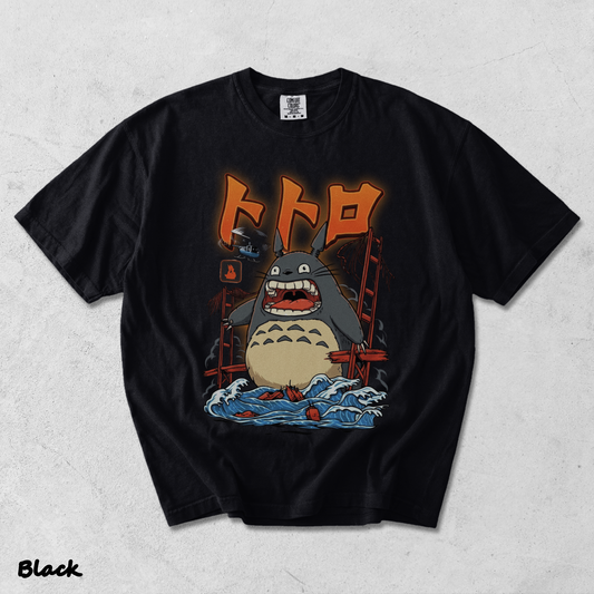 Totoro Kaiju Anime - Black mockup