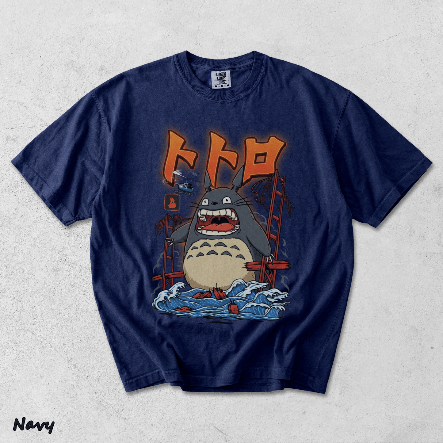 Totoro Kaiju Anime - True Navy mockup
