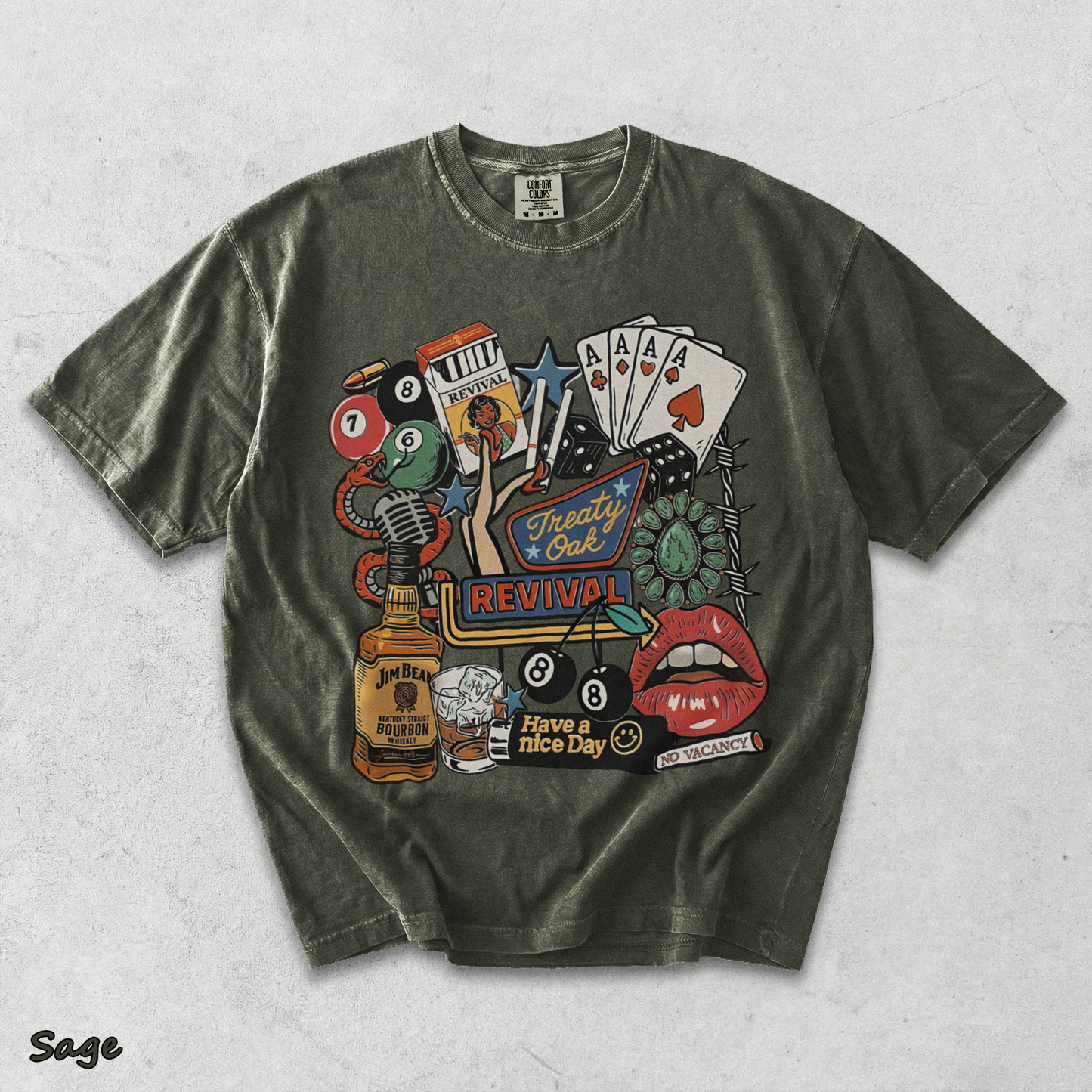 Treaty Oak Revival Western shirt - Sage mockup
