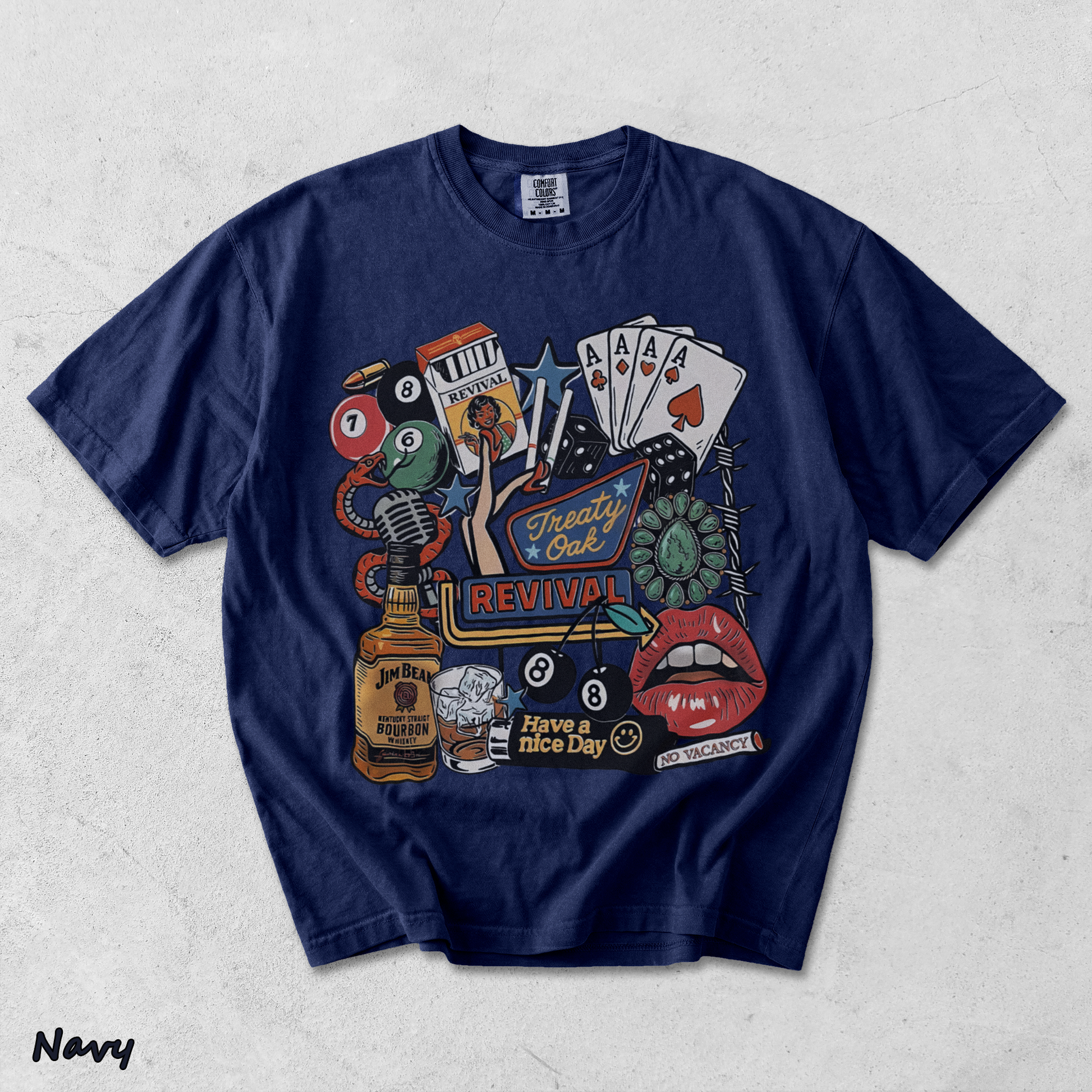 Treaty Oak Revival Western shirt - True Navy mockup