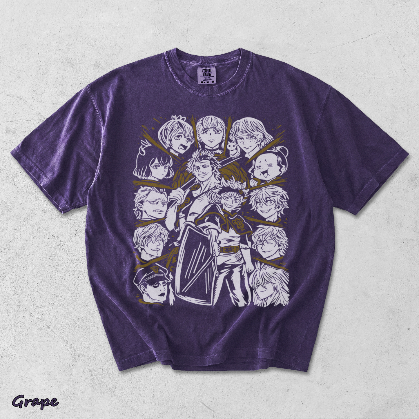 TT- Black Clover T-Shirt Asta Yuno Anime Manga Girl Gifts Black Shirt All Size - Grape mockup