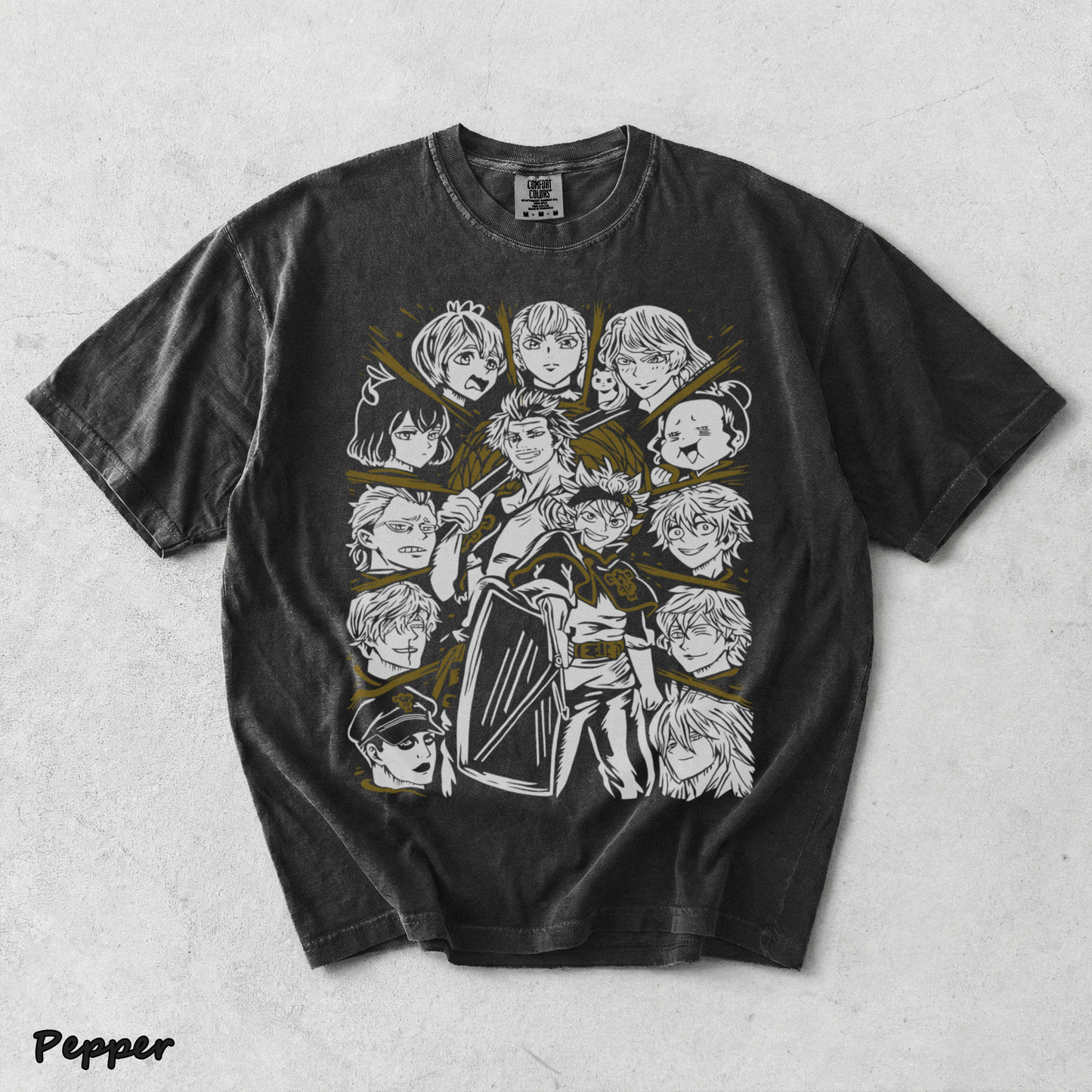 TT- Black Clover T-Shirt Asta Yuno Anime Manga Girl Gifts Black Shirt All Size - Pepper mockup
