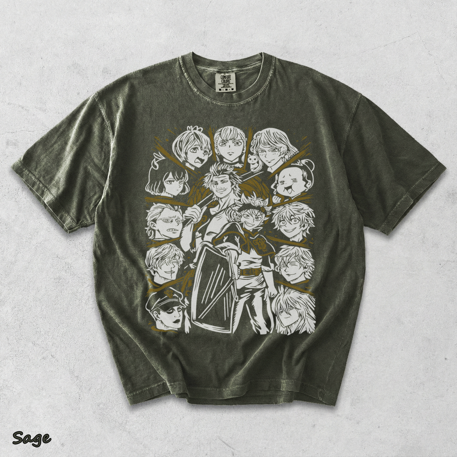 TT- Black Clover T-Shirt Asta Yuno Anime Manga Girl Gifts Black Shirt All Size - Sage mockup