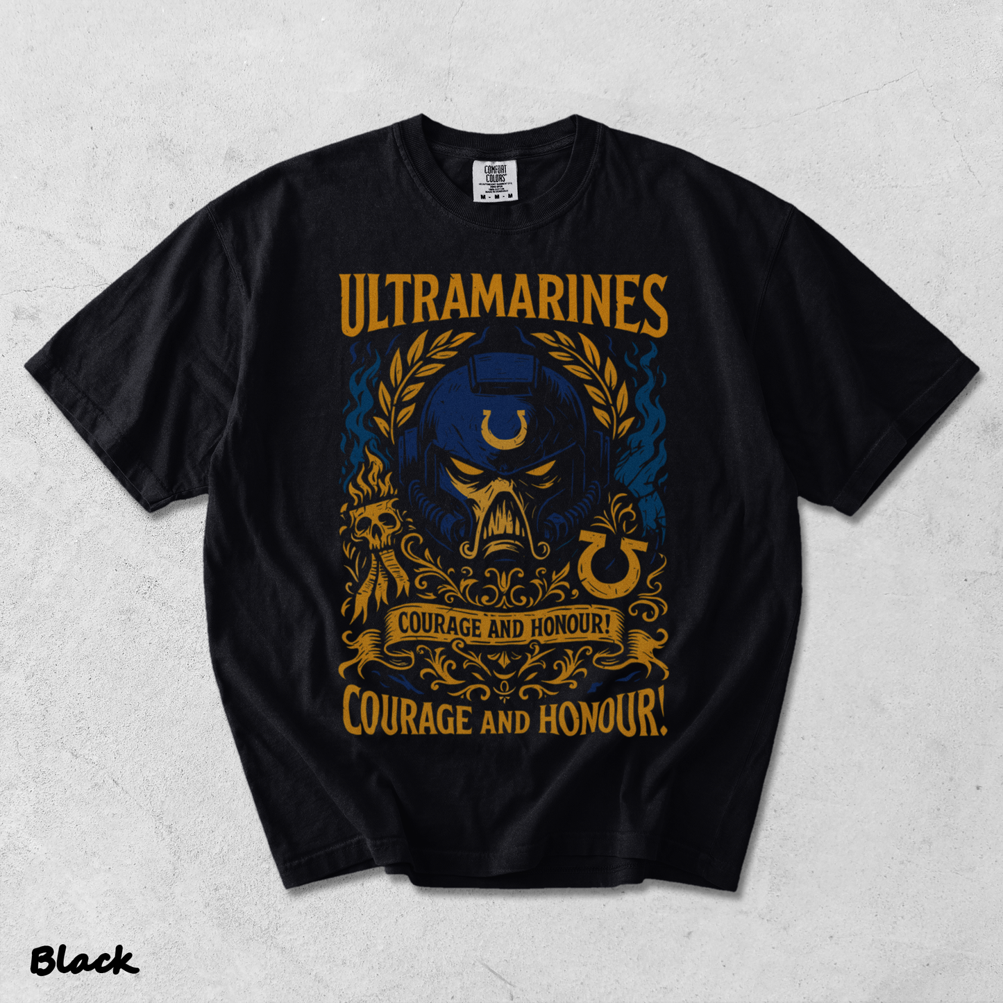 Ultramarine Hoodie T shirt.png 2 - Black mockup