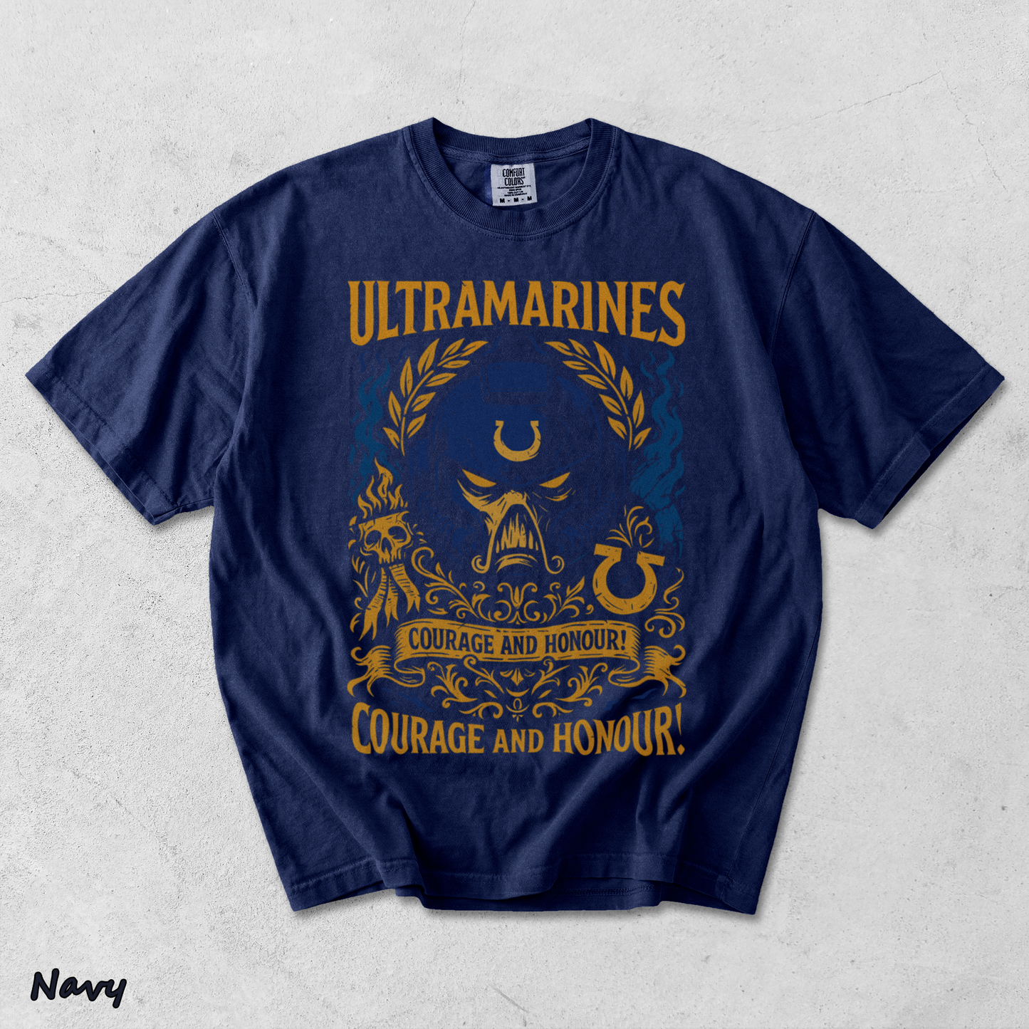 Ultramarine Hoodie T shirt.png 2 - True Navy mockup