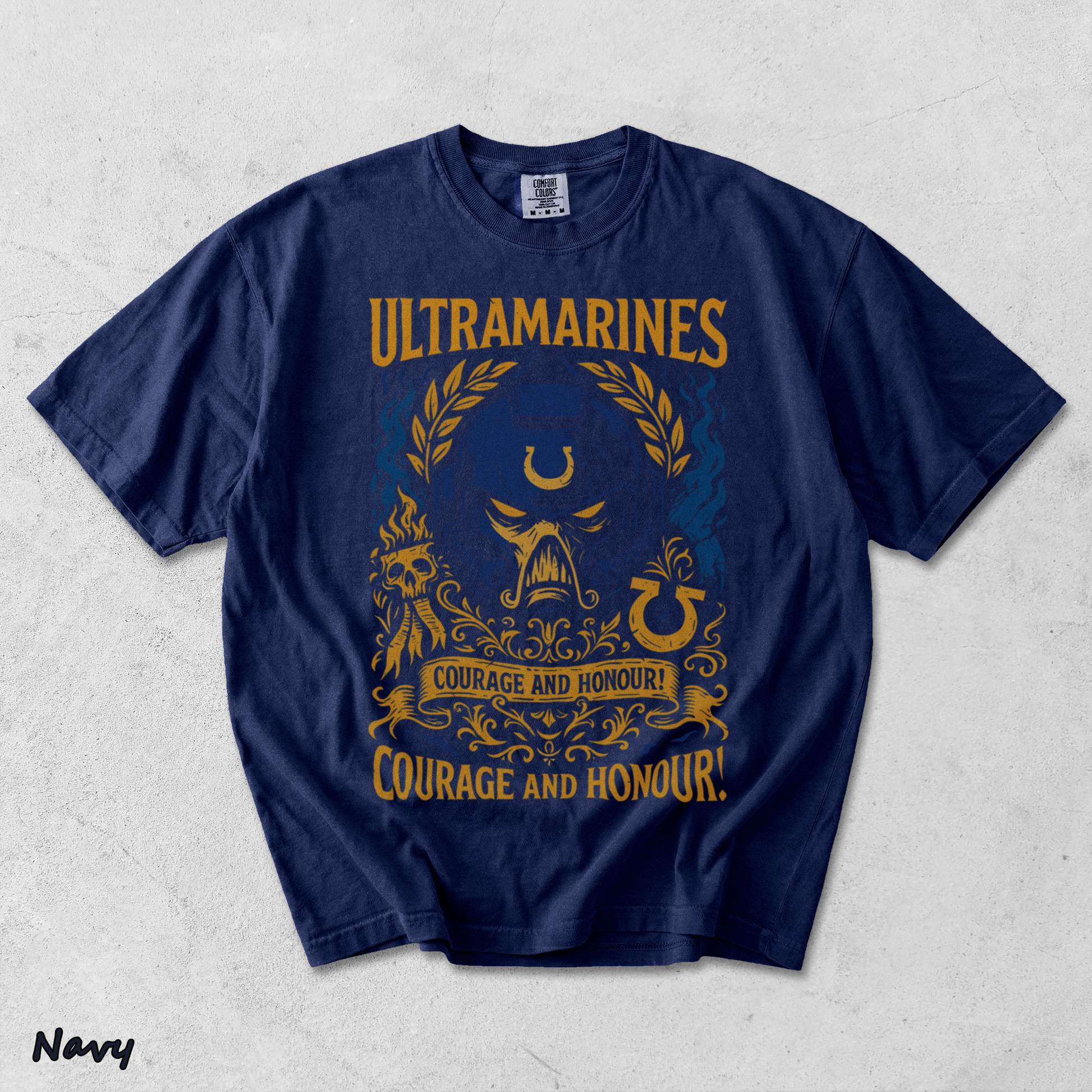 Ultramarine Hoodie T shirt.png 2 - True Navy mockup