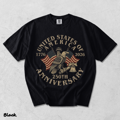 USA 250th Anniversary Comfort Colors Shirt - Black mockup
