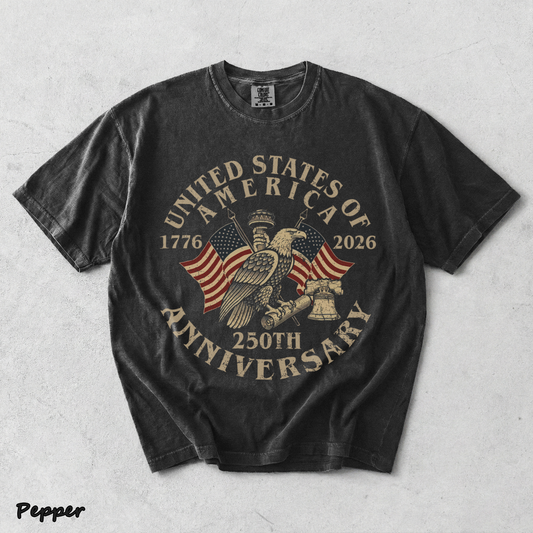USA 250th Anniversary Comfort Colors Shirt - Pepper mockup