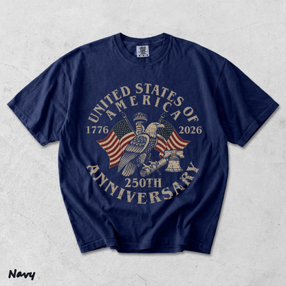 USA 250th Anniversary Comfort Colors Shirt - True Navy mockup