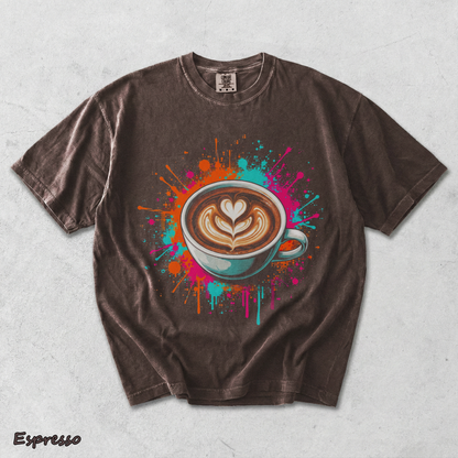 Vibrant Coffee Latte Art Splash Mens Barista Caffeine Lover - Espresso mockup