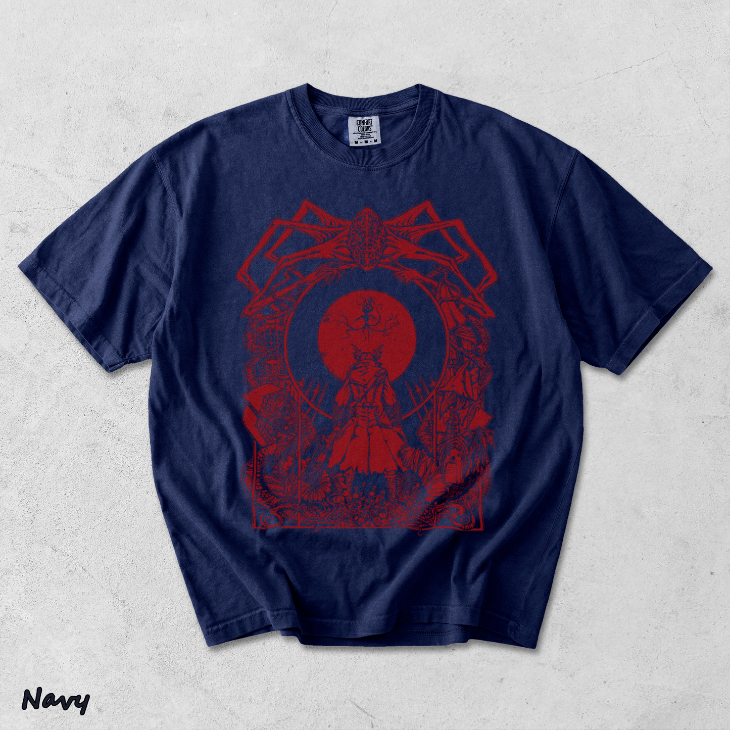 Vintage Bloodborne Blood Moon 2 - True Navy mockup