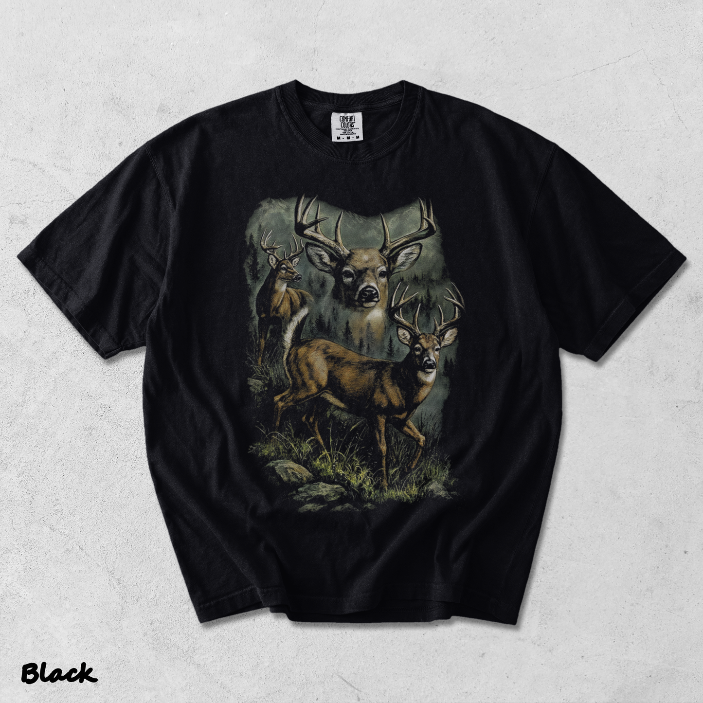 VINTAGE DEER - Black mockup